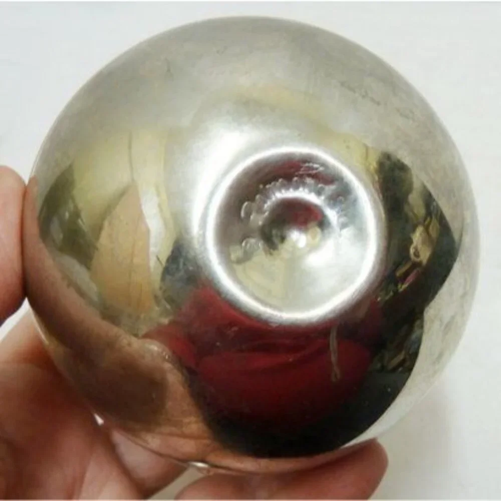 Vintage MCM Chrome Metal Roly Poly Clown Figural Coin Bank - Picture 3 of 4